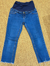 Women’s Maternity Jeans Size 12 Blue Medium Wash Denim Over-Bump Panel