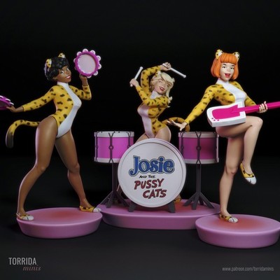 Josie and the Pussycats - Fan Art Multi Part Resin 3D Printed Kit