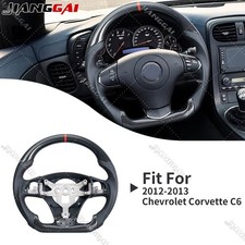Hydro Dip Carbon Fiber Sport Steering Wheel Fit Chevrolet Corvette C6 2012-2013