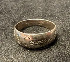 Vintage 925 LA Sterling Silver COURAGE Theme Ring Size 8