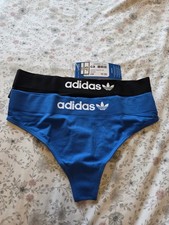 Adidas 2 Pack Thong Blue and Black Size S(8-10) New with Tags