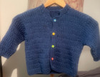 toddler sweater 2-3T, fine Italian yarn, professionally knit, blue, buttons — photo 1
