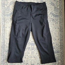 Athleta Womens Black Leggings Medium High Rise Cropped Athletic Yoga Pants