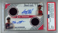 Gerrit Cole Max Scherzer 2019 Topps All-Star Stitches Dual Auto /25 PSA 9 Patch