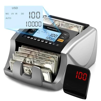 TAMODEIX Money Counter Machine Bill Counter with Value Count, Dollar, Euro, MXN, UV/MG...