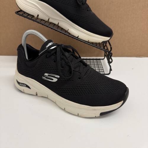 Skechers Arch Fit Black Trainers Air Cooled UK 5 - Picture 2 of 14