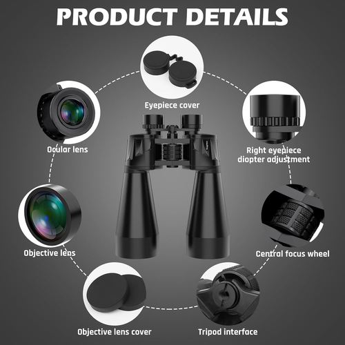 High-Powered 18X70 Waterproof Binoculars with Smartphone Adapter & Tripod - Picture 5 of 12