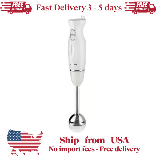 Ovente Immersion Electric Hand Blender with Stainless Steel Blades White HS560W