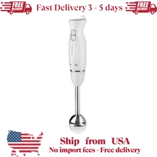 Ovente Immersion Electric Hand Blender with Stainless Steel Blades White HS560W
