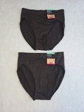 Bali One Smooth U Hi Cut Nylon Panties Size XL 8 Brown 2 pairs