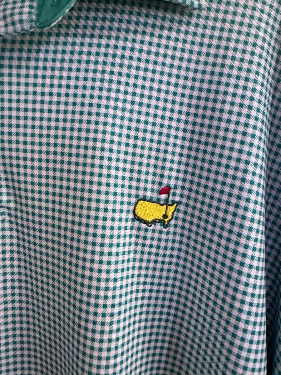 Masters Green Gingham Performance Polo Shirt - image 2