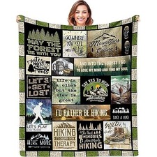 Blanket 60"x50" Polyester Throw for Hiking Camping Travel Gift