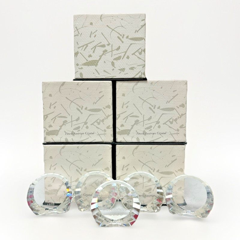 Swarovski Crystal Paperweight Lot of 5 Horses & Celebrate 2000 w/ Boxes