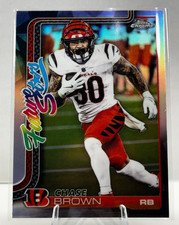 2025 Topps Chrome Football NFL Chase Brown FUTURE STARS Refractor CIN Bengals