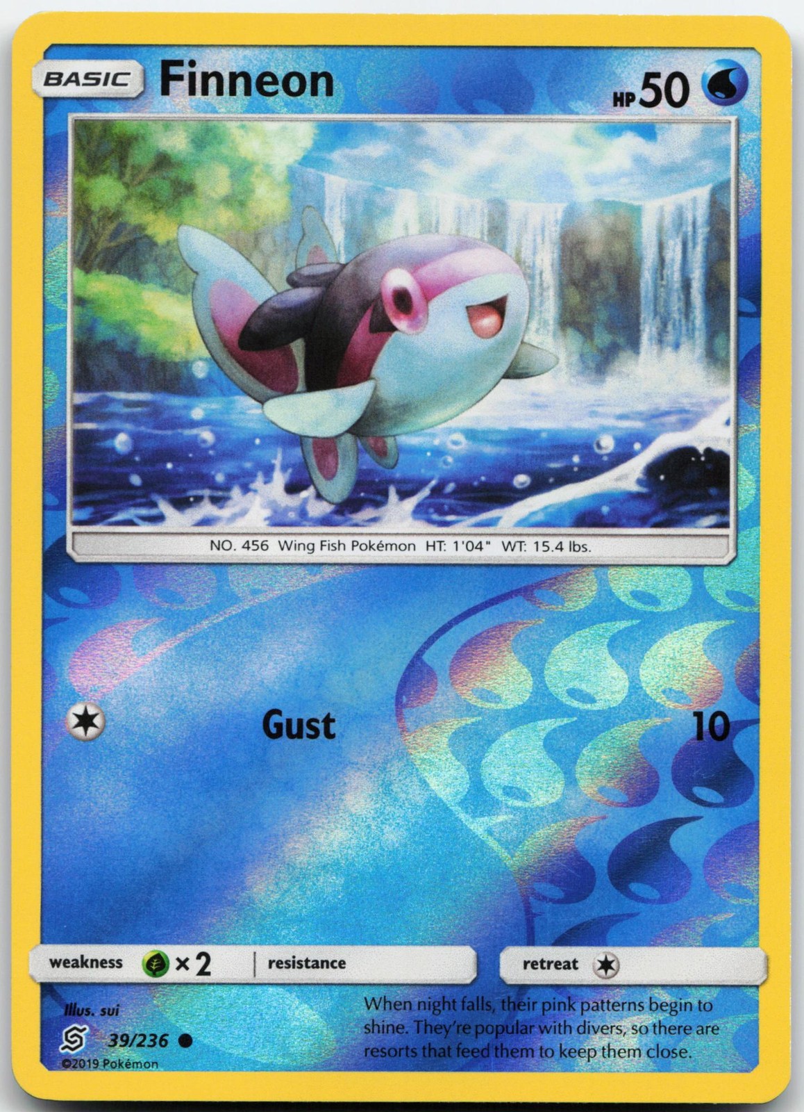 FINNEON 39/236 COMMON UNIFIED MINDS POKEMON REVERSE HOLO LP