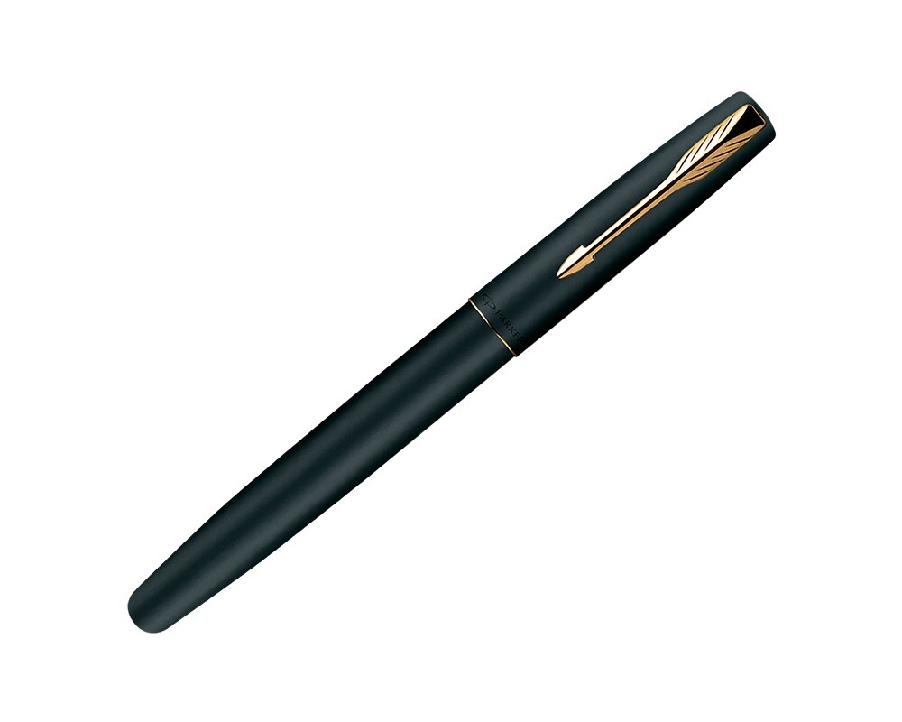 Parker Frontier Matte Black GT (Gold Plated Trim & Nib) Ink Fountain Pen New FP