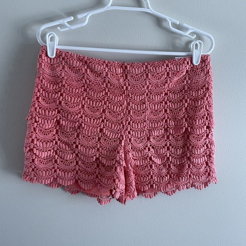 Ann Taylor Loft Wmn SZ 4 Coral Lacy Overlay Riviera Short 4 in Lined Shorts NWT