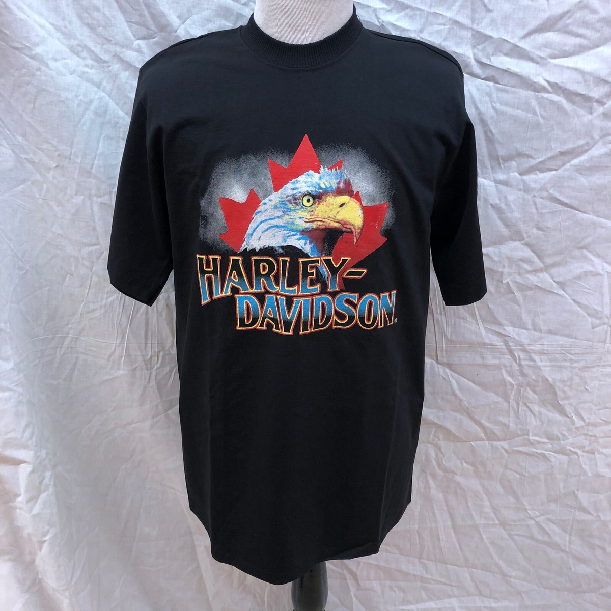 Vintage Harley Davidson Montreal Canada Eagle T-Shirt Size Large