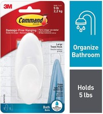 3M Command Water Resistant Large Shower Hook BathTowel Hook with Strips 8.29 per strip