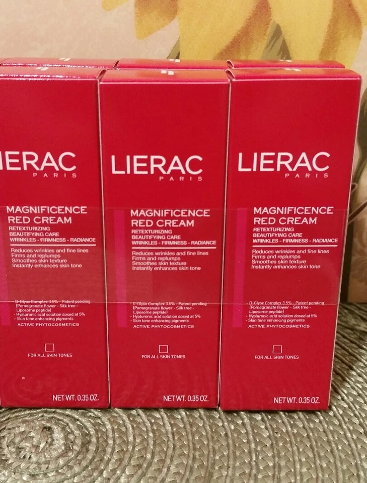 10 КРАСНЫХ КРЕМОВЫХ РЕТЕКСТУРИРУЮЩИХ МОРЩИН LIERAC PARIS MAGNIFICENCE УПРУГОСТЬ 10 мл/каждый - Изображение 2 из 3