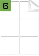 Removable A4 Sheets - 6 White Peelable Printer Labels - Stick & Peel Stickers