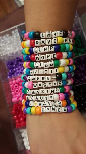 20 Custom Kandi Bracelets EDM RAVE PLUR Rave Bracelet 