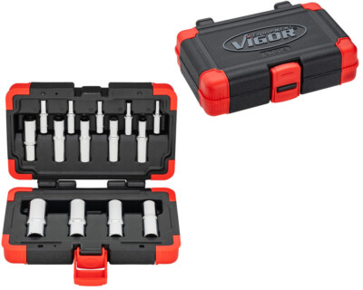 Vigor V7014 E-Torx Steckschlüsseleinsatz-Satz lang 14-teilig E4 - E24