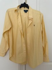 Ralph Lauren Polo Long Sleeve Boy's Yellow Button Down Shirt Size 16
