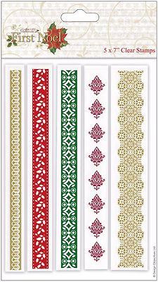 First Noel Christmas, Clear Unmounted Rubber Stamps Set PAPERMANIA - NEW, 907913