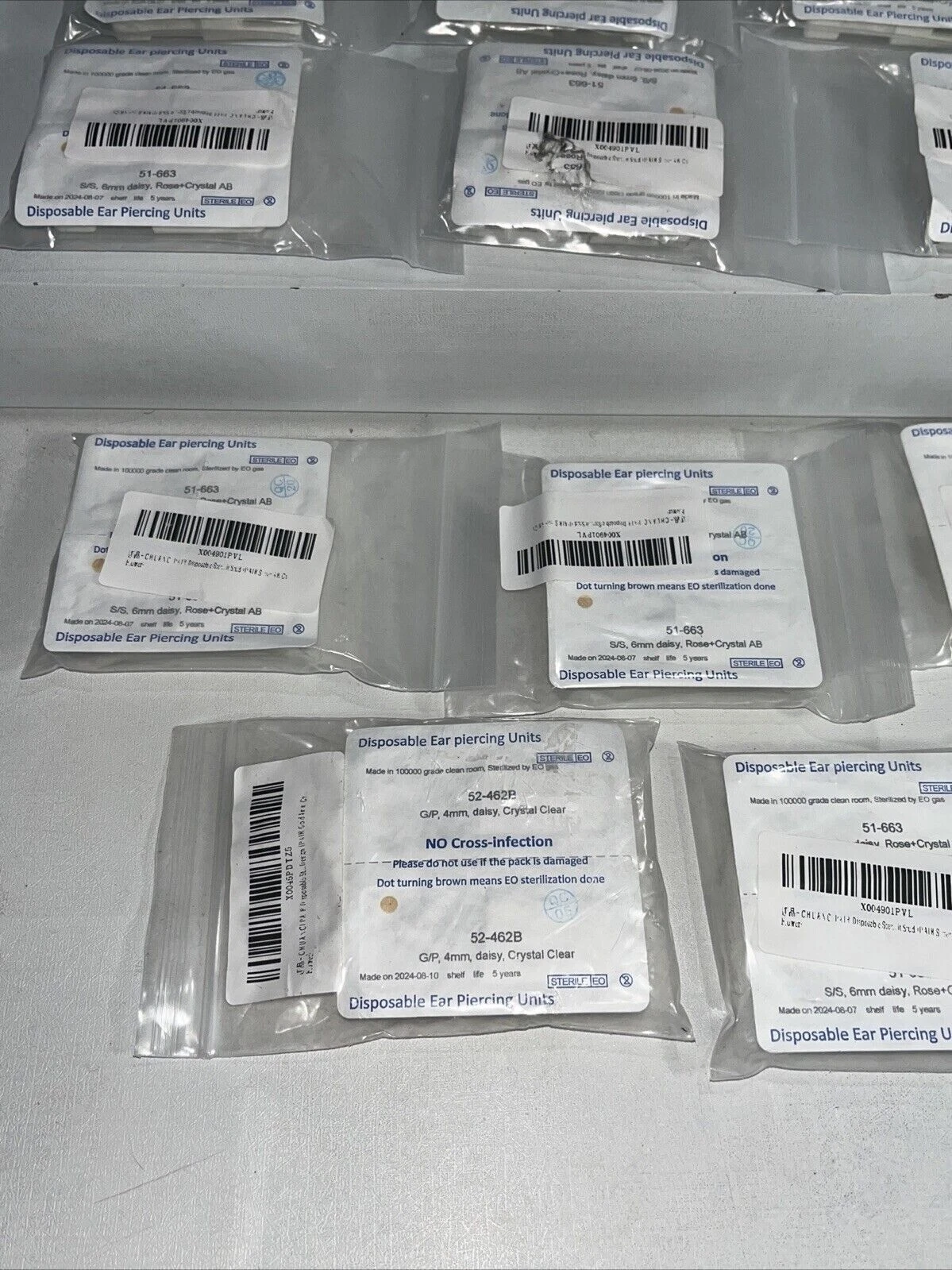11 Sets Disposable Ear Piercing Units Sealed 106m, 14mm image 3