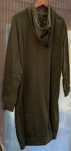 Sudadera con capucha Studio para mujer cremallera completa suave polar caqui 12/14 palangre hasta las rodillas - Imagen 4 de 4