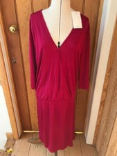 in wear pink navy floaty v neck wrap style dress large small popper bnwt