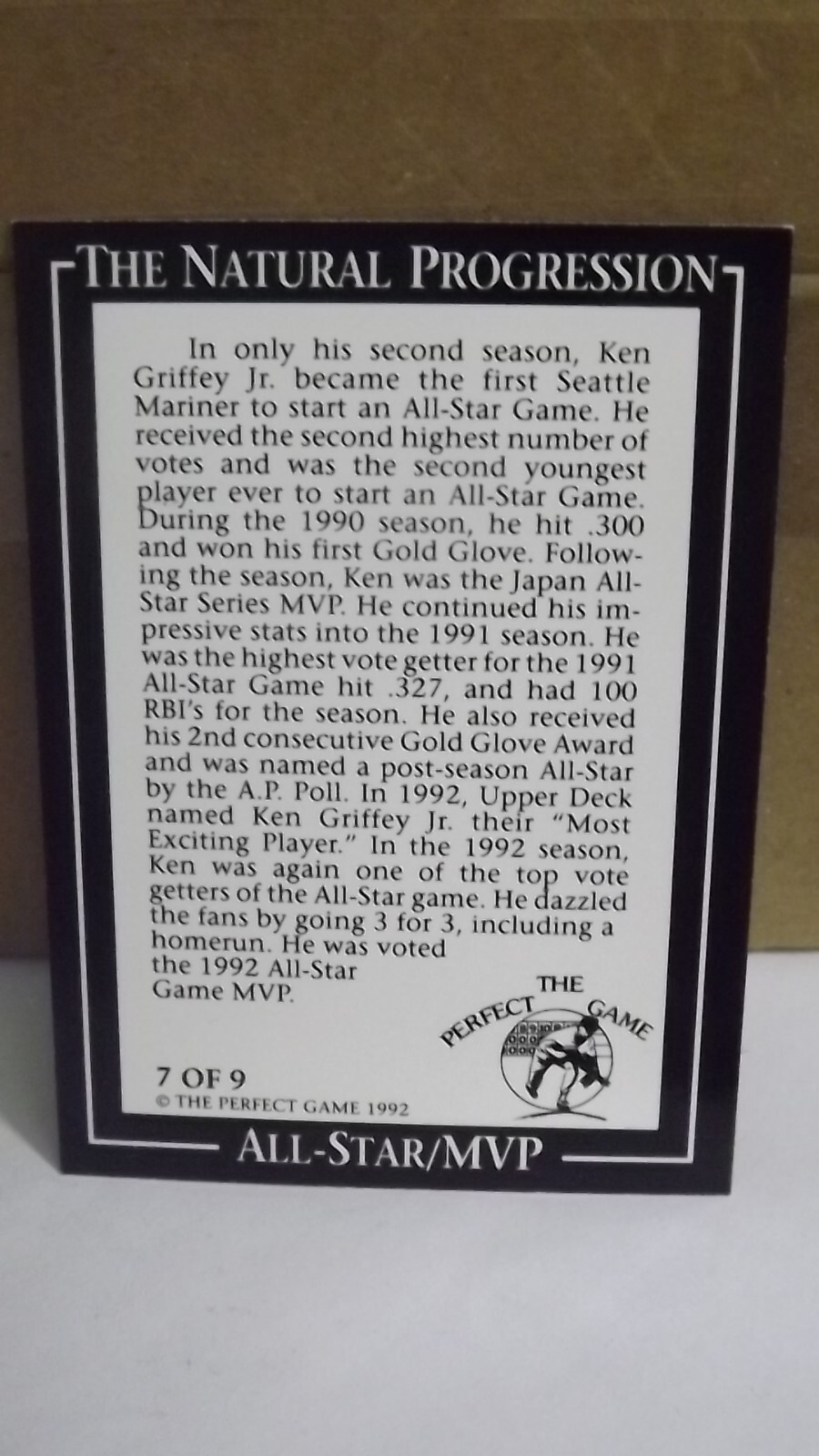 The Natural Progression Ken Griffey Jr. All-Star/MVP Baseball Card # 7/9