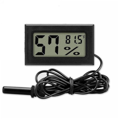 Mini Reptile Terrarium Thermometer Hygrometer w/ Probe Gauge Digital Thermometer