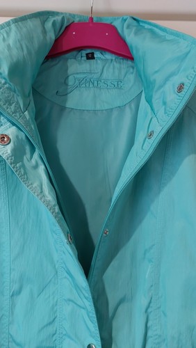 sze12 top quality expensive (RRP £95)turquoise fully lined concealed hood jacket - Picture 8 of 24