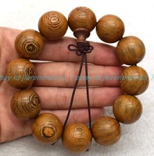 20mm Brown Sandalwood Wooden Round Prayer Beads Stretch Buddha Bracelet