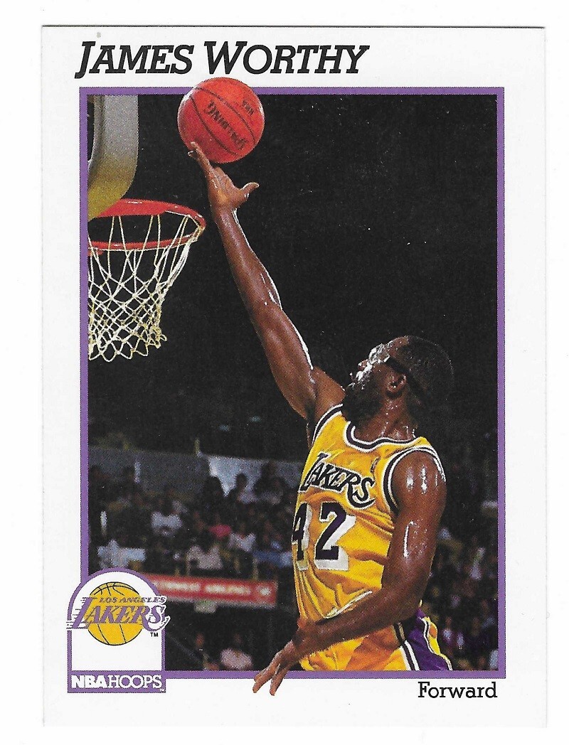 JAMES WORTHY 1991-92 NBA Hoops Basketball # 106 Los Angeles