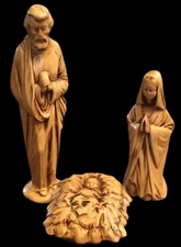 VTG Byron Molds Ceramic Nativity Set Holy Family Jesus Mary Joseph-6.25" 1973
