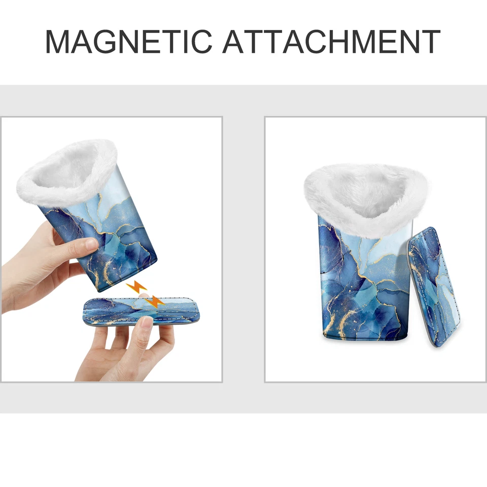 Plush Lined Eyeglasses Holder Vegan Leather Protective Eyeglass Stand Case - Image 3 of 4