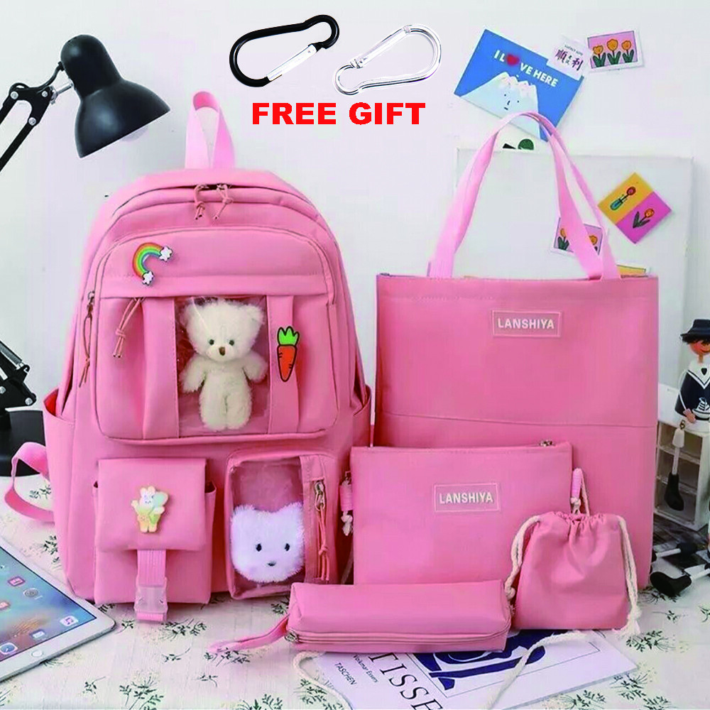 5pcs/set Backpack School Bags for Teenage Girls Backpacks Women Travel Backpacks eBay