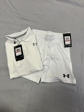 Under Armour lot of 2 boys Golazo 3.0 Athletic Shorts  Polo White NWT sz YXS