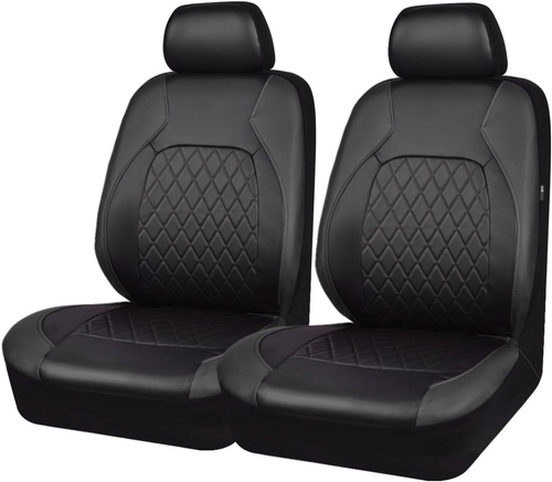 Universal Pu Leather Car Seat Covers Front Seats Only, Airbag Compatible, Water-