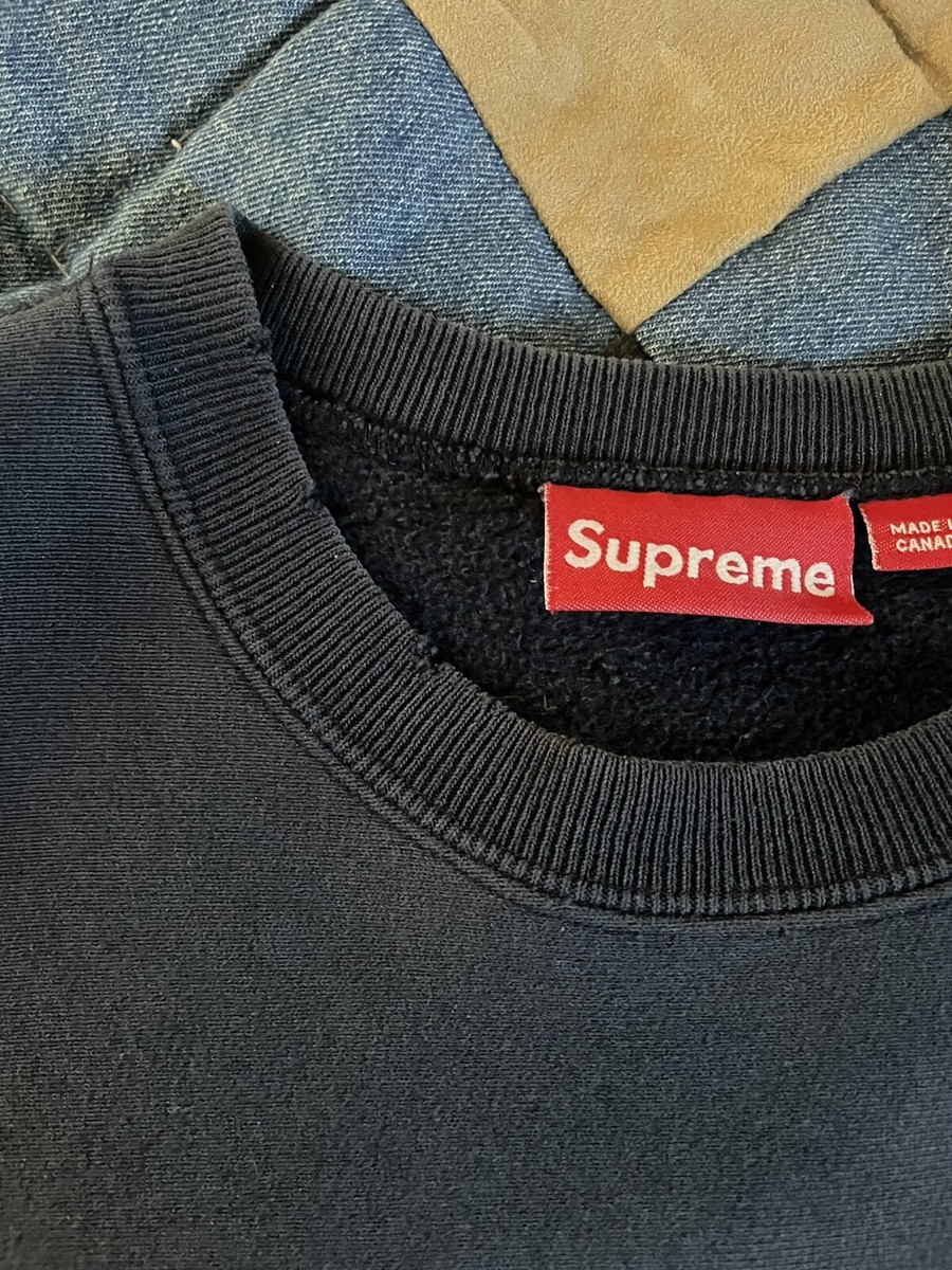 Supreme late 90s box logo crewneck navy size medium 8.5/10 Supreme late 90s box logo crewneck navy size medium 8.5/10