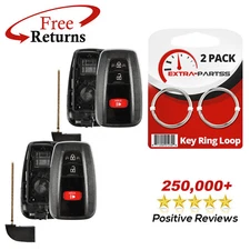 2 Remote Shell Case Pad Replacement No Electronics For Toyota 3b (HYQ14FBC)