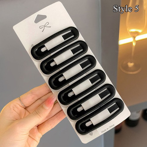 6Pcs/Set Hair Accessories Alloy Bangs Side Clips Frosted Bobby Pin Barrettes DIY - Picture 16 of 20