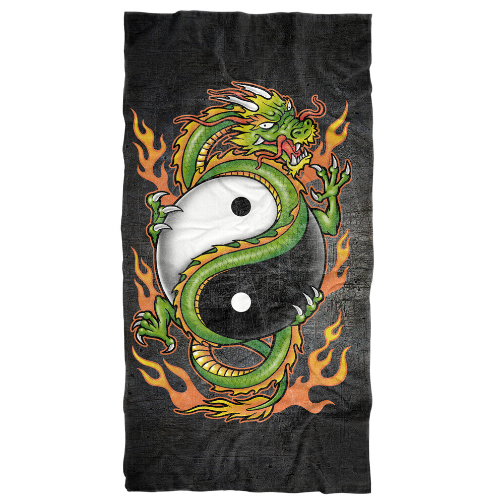 Yin Yang Dragon Beach Towel 30x60 Inches Soft Large Sand Towel