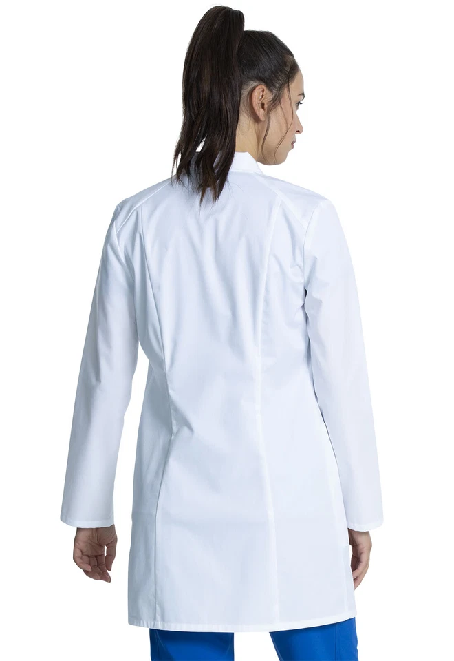 Cherokee Scrubs Women's 33" Lab Coat CK452 WHT White Free Shipping - Image 3 of 4