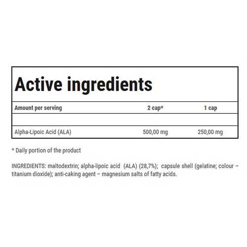ALA 250 - TREC - 60-120 Cápsulas - Metabolismo energético, apoya la producción de energía - Imagen 3 de 8