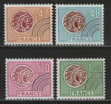 FRANCE:  Préoblitérés n°134/137 **, monnaies gauloises