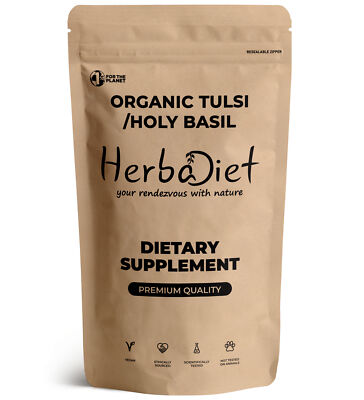 Tulsi Holy Basil Ocimum Sanctum ORGANIC Leaf Powder Ursolic Acid Stress Immunity